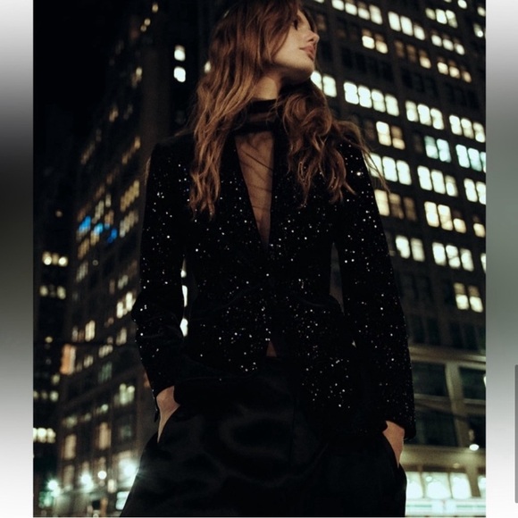 Zara Sequined Blazer BNWT XLarge Bloggers Favorite! - Picture 13 of 15